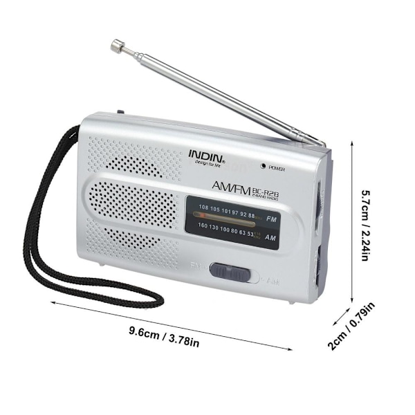 INDIN BC-R28 AM FM Kannettava taskuradio minikaiuttimella blue 150