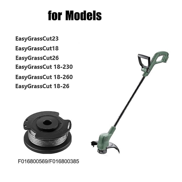 6-pak F016800569 trimmerhode og snor for Bosch EasyGrassCut 23, 26, 18, 18-230, 18-260, 18-26 Erstatning