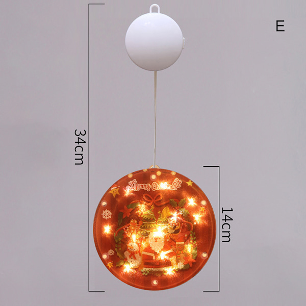 Jul LE-lamper Tegneserie trykte hengende vindulampe alltid på dekorativt juletema nattlys for hjemmefest D