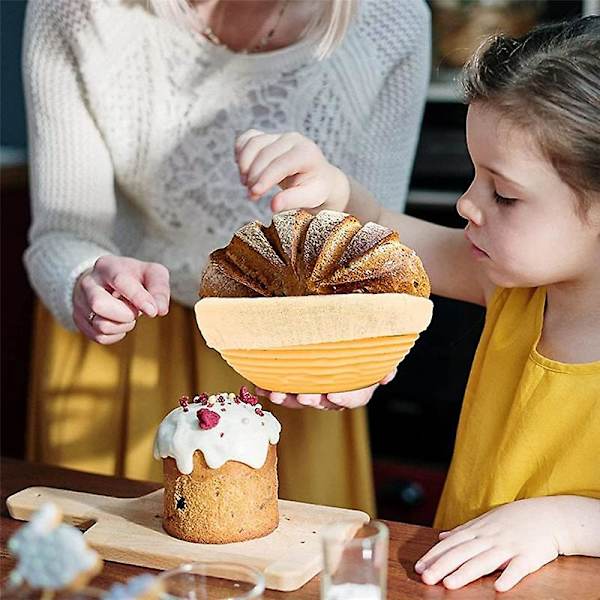 Set med 2 startpakker - Runde og runde brødbakeboller - Brødkniv -