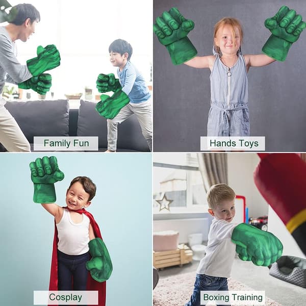 Hulk-handsker, 1 par bløde boksehandsker Hulk kostume plys hånd Fis-FA-