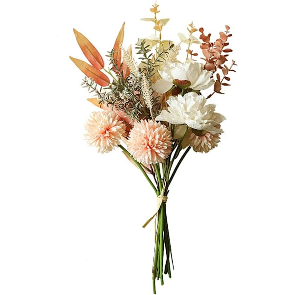 Konstgjorda sidenblommor, bukett med konstgjorda blommor för heminredning