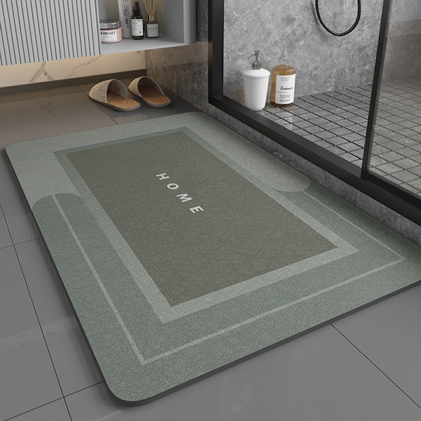 Duschmatta Halkskydd Absorberande Badrumsmatta Diatom Ooze Grå Gray 40x60cm