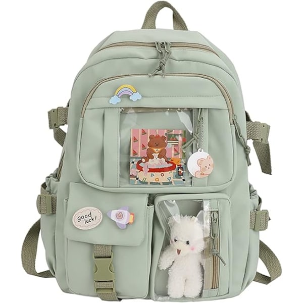 Kawaii Ryggsäck, Stor Kapacitet Söt Björn Tillbehör Ryggsäck För Skol Multi Pocket Kawaii Handväska Japansk Skolväska För Tonårsflickor