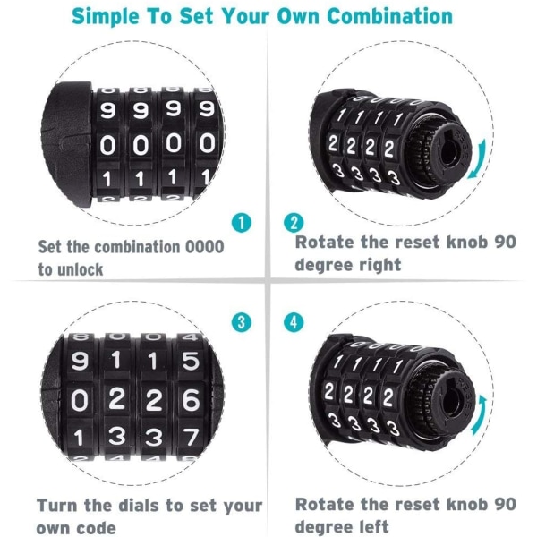 Sykkellås Mountainbike tyveribeskyttelseslås Sykkel firesifret