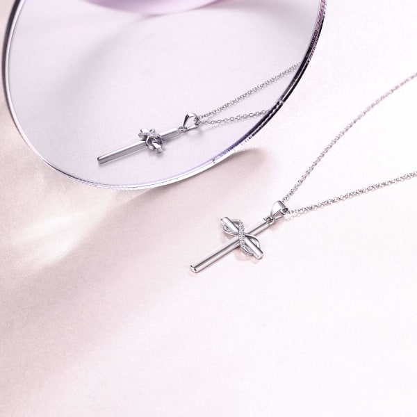 925 Sterling Silver Cross Halsband Dam Infinity Halsband Flicka