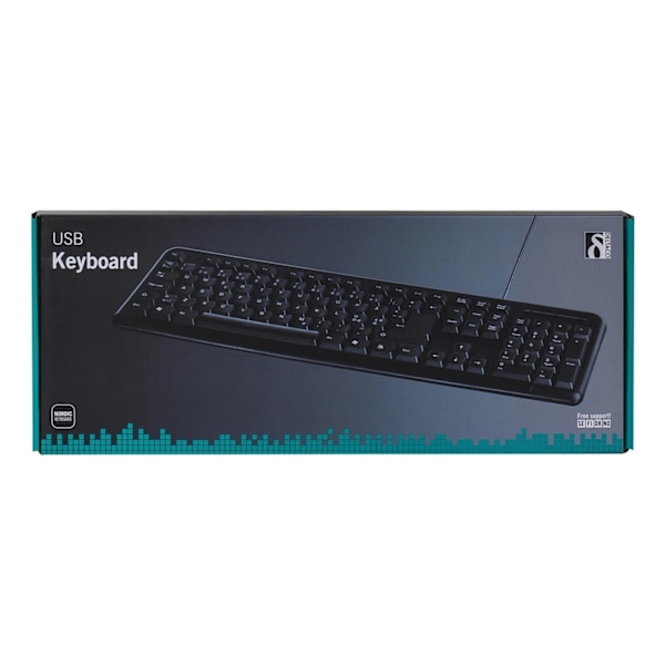 DELTACO tangentbord, nordisk layout, USB, svart (TB-53) 590