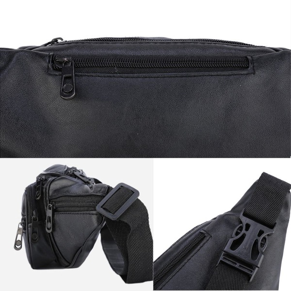 Midjeväska Fanny Pack Bröstväska i läder black