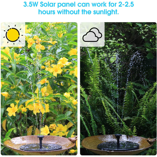 3,5W solcellsfontänpump, solvattenpump flytande fontän