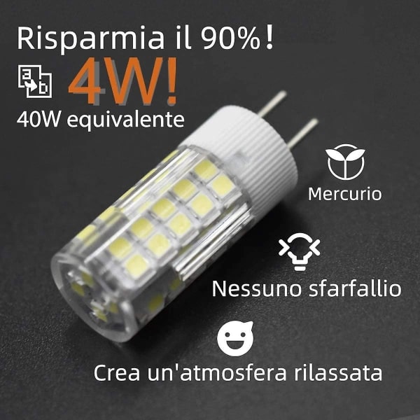 5 kpl Mini Led-lamppuja Led-lamppuhelmet Keraamiset Maissilamppu G4-lamput