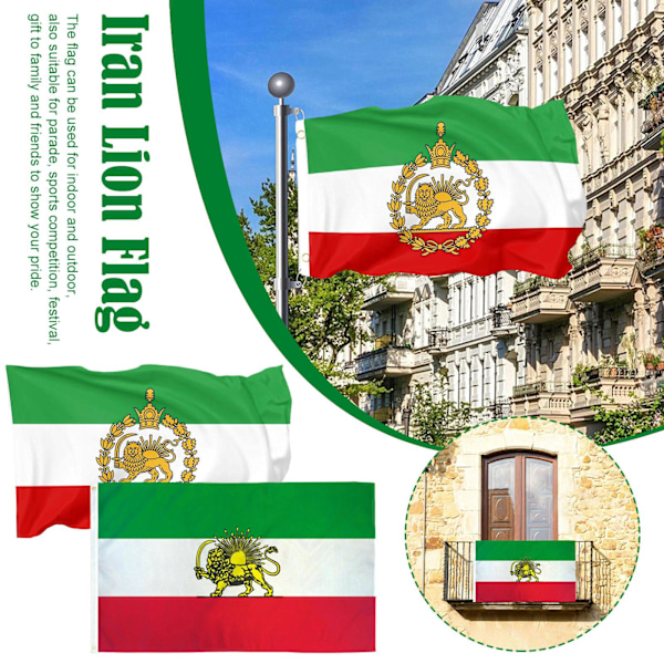 Persisk Iran Løve 90*150cm ærmeflag Persiske Iranske Flag Sha A One-size