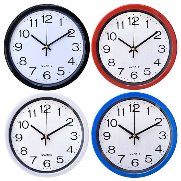 Rund Väggklocka Sovrum Köksklockor Quartz Silent Movement Heminredning Red