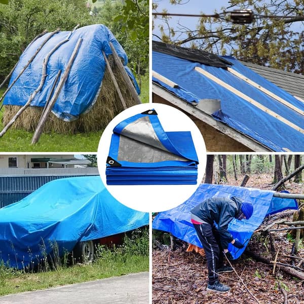 Tarp 3m x 4m Thick Tarp Waterproof High Performance with Reinforced Eyelets, Tarp-FA-