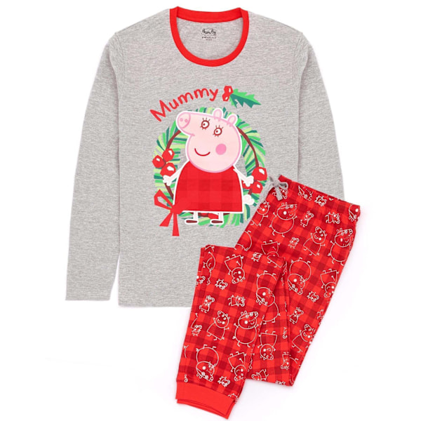 Greta Gris Dam/Damkläder Mummy Pig Julpyjamas Sæt S Rød/Grå Red/Grey S Red/Grey