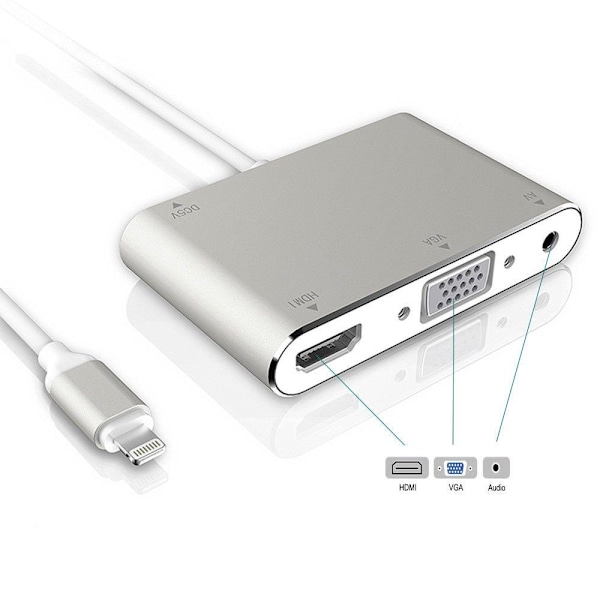 Apple Lightning Digital, 1080P Lightning till HDMI Video & Audio Sync Screen HDMI-kontakt Kompatibel « Lightning-kabel