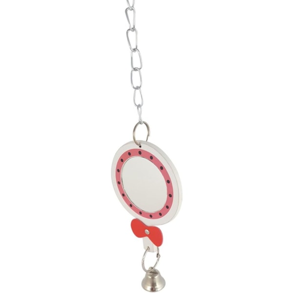 Mirror Parrot Mirror Hanging Single Sided Mirror Toy with Bell