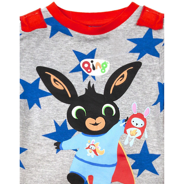 Bing Bunny Dreng Lang Pyjamas Sæt 2-3 År Grå/Blå/Rød 2-3 Years Grey/Blue/Red