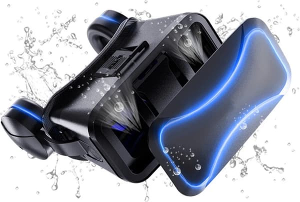 Headset 3D VR-briller Virtual Reality-briller PC-spil til 4,7-6,7 tommer, Android/iPhone-smartphones, HD, blåt lys, (sort)-FA-