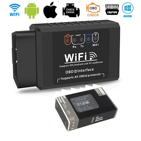 OBD2 WIFI ELM327 V 1.5 Scanner til iPhone IOS / Android Kode Læser Diagnoseværktøj