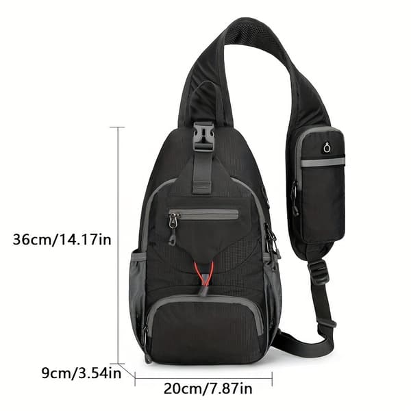 Nylon Crossbody Bröstväska med Telefonficka för Resor Vandring Not provided Sky Blue