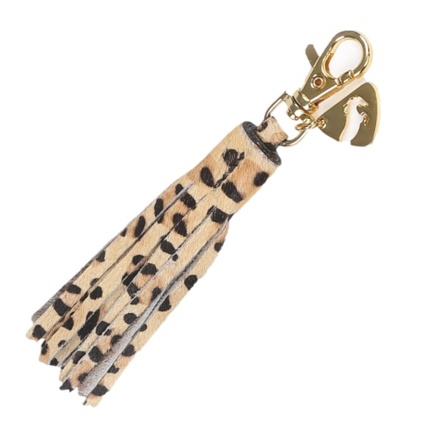 Aubrion Leopard Print Läder Tassel Nyckelring One Size Brun Bro