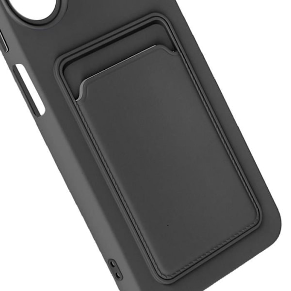 Etui til Xiaomi Redmi 13C med kortholder - Blød, anti-fingeraftryk, sort Svart