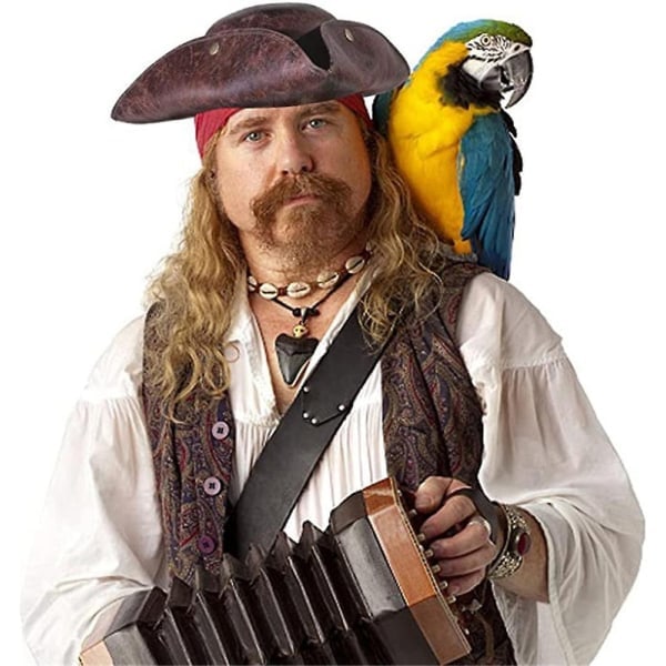 Pirathat til voksne Halloween-hatte til voksne og kolonialstil Tricorn-hat egnet kirsebær