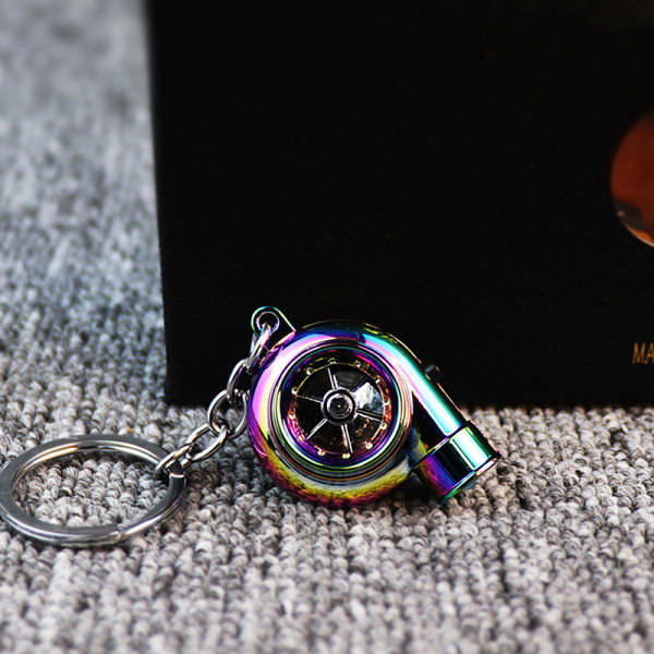 Elektrisk Mini Turbo Turbo Nøkkelring Spinning Turbin Nøkkel Multicolor one size