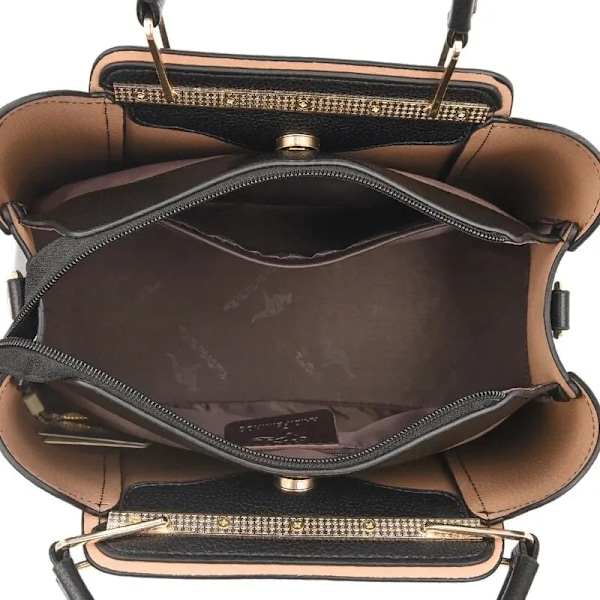 Fashion Dame Blød PU Læder Håndtaske Designer Skuldertaske Crossbody Taske Dame Stor Kapacitet Shopping Messenger Tote Taske Black