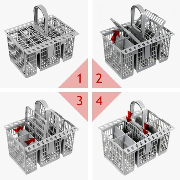 Bestikkurv for oppvaskmaskin (avtakbart håndtak)-FA-