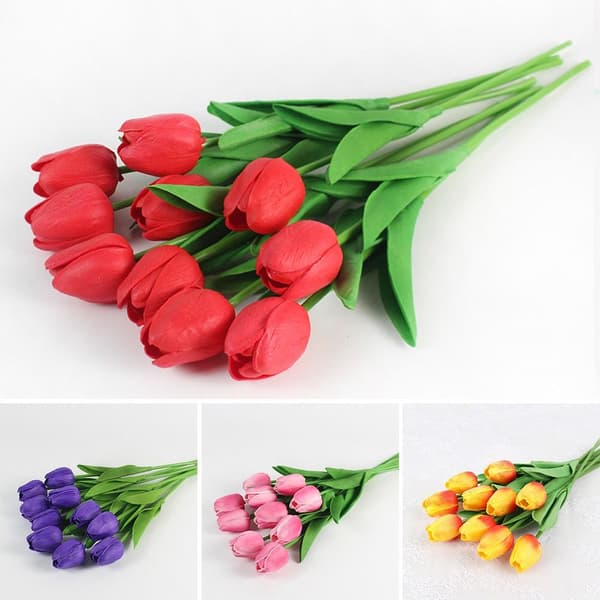 Kunstige silketulipaner MØRK LILLA-FA- dark purple