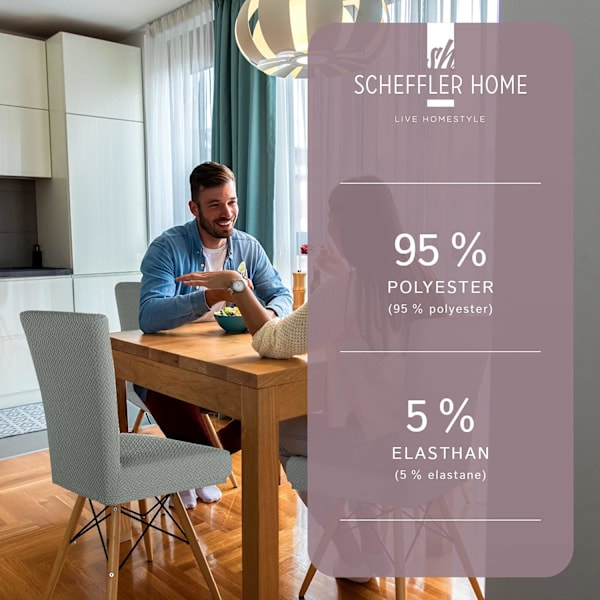 4-delad elastisk överdrag i flanell / antracit / gungstol c