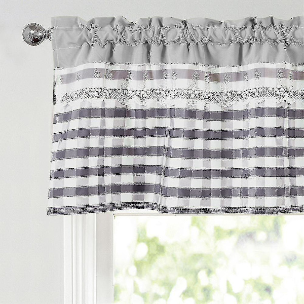 Köksgardiner Dekor Fönstergardin Lyxig Café Valance Topper Drapering Ljusgrå 130cmx41cm