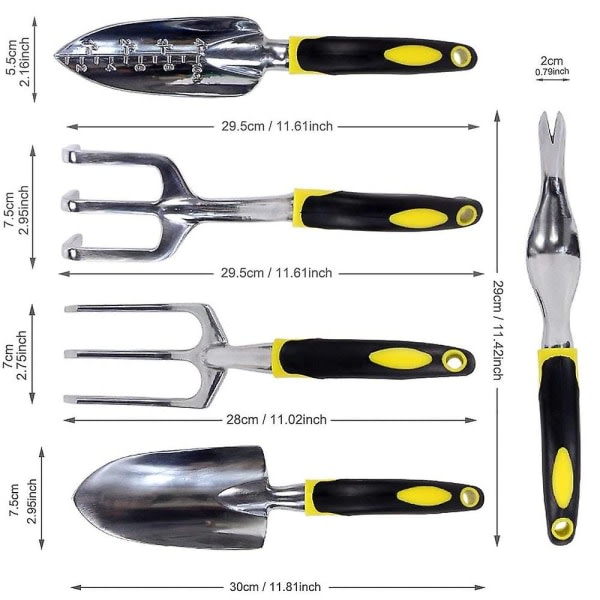 Sarja, sisältää 5 osaa korkealaatuisia puutarhatyökaluja