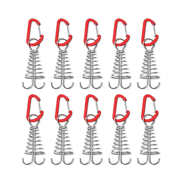 Octopus Deck Peg 10st/ set Rustfrit stål Telttilbehør Board Peg Spiral Hvid