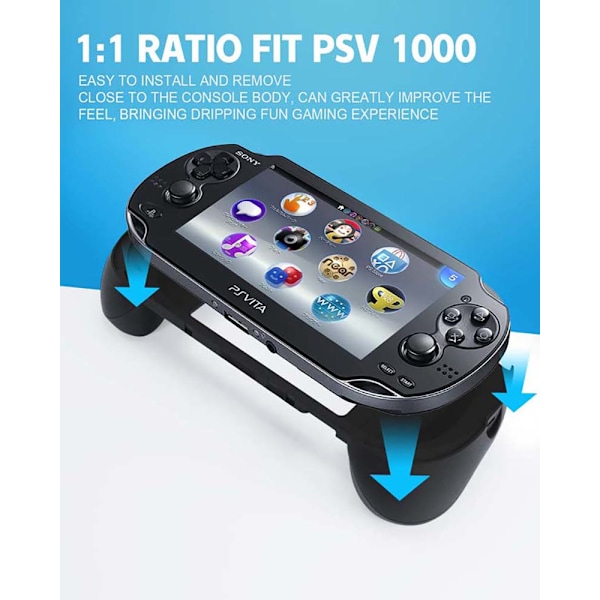 Håndtaksholder deksel for PS Vita 1000 PSV 1000 oppgradering L2 R2 svart black