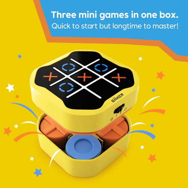 GiiKER Tic Tac Toe -peli, 3-in-1 käsikokoinen opetuspeli, kannettava matkapelin koulutukseen ja muistin kehittämiseen, Bolt-peli Tic-Tac-toe