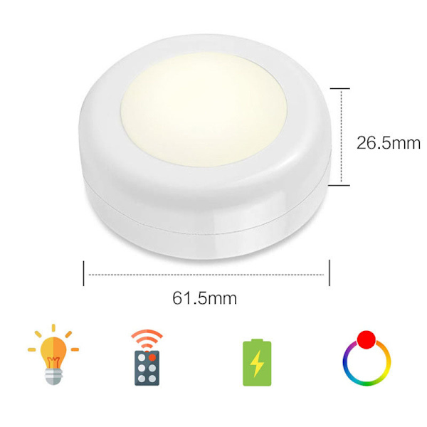 16-färgad LED touch nattlampa, RGB fjärrkontroll skåpslampa