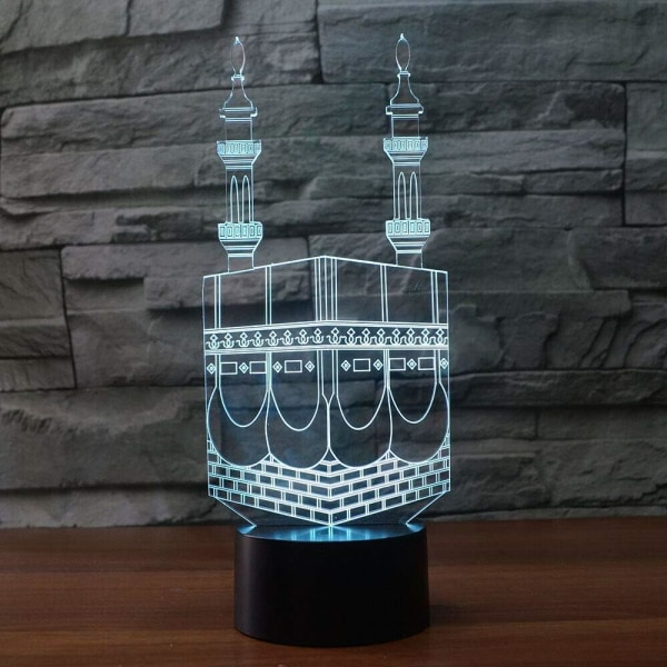 3D-moské muslimsk nattljusdriven fjärrkontroll Touch Sw