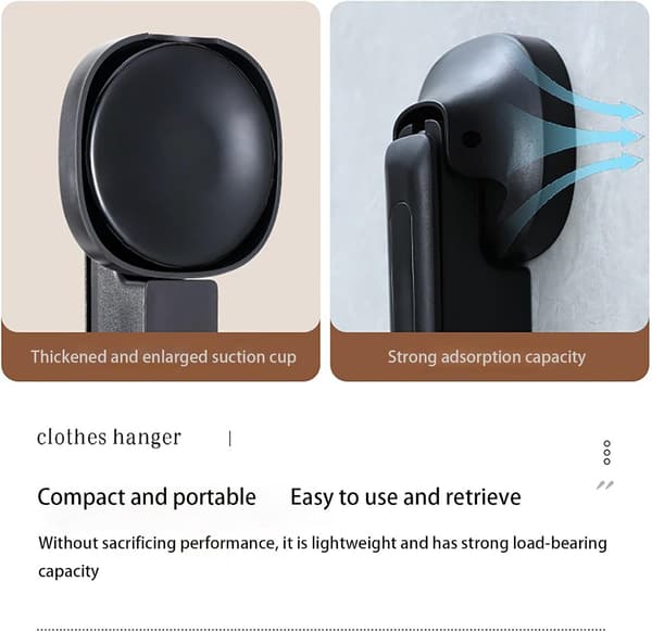 Väggmonterat torkställ med sugproppar, hopfällbart väggfäste, platsbesparande, flexibel förvaring och transport (vit & svart 2-pack)-FA-