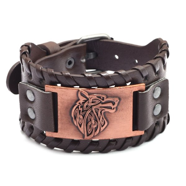 Viking Armbånd Bredt Armbånd BRUN DRAGON DRAGON Brun Dragon-Dragon Brown