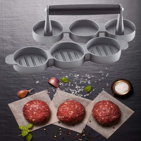 3 miniburgare för läcker hamburgare grill, köttpress