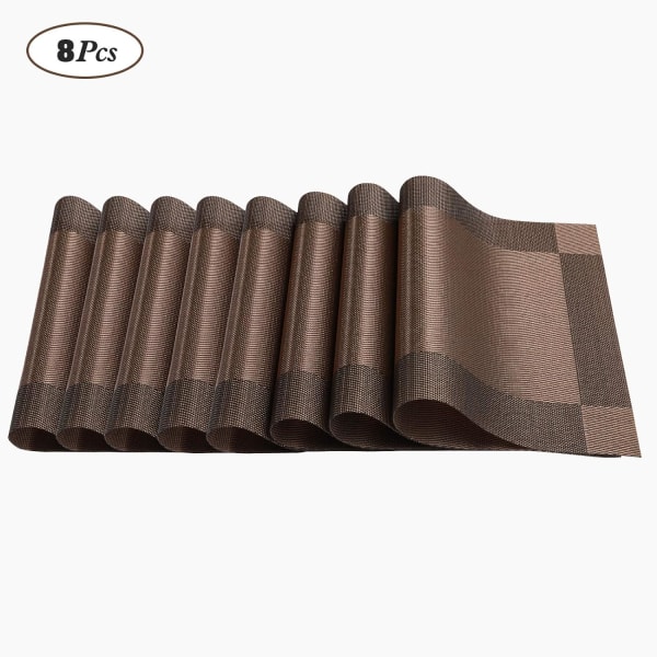 8 st placemats set av 8, tvättbara/värmebeständiga/halkfria