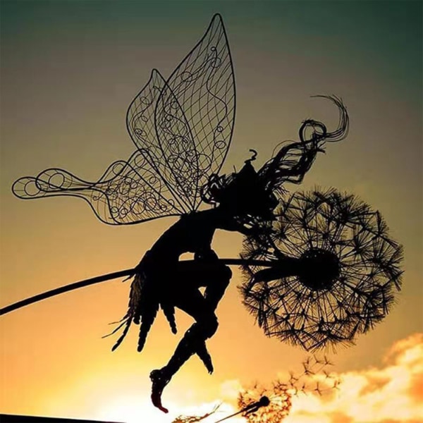 Fairy Garden Skulptör Stake Metal Art Maskrosor Dekoration