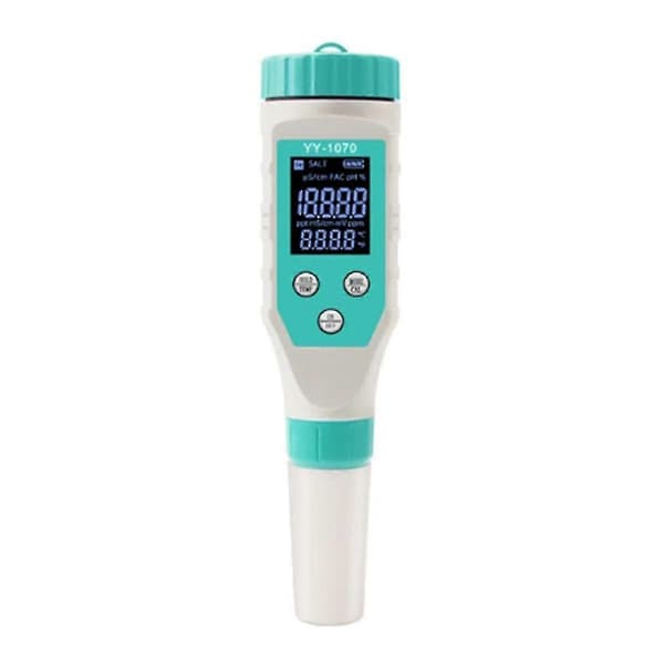 7-i-1 Digital Vattentestare för Pool - pH Klor TDS EC Salt Temp-FA-