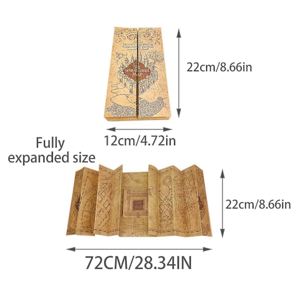 Harry Potter Marauders Map, Hogwarts Wizarding World Collection Gave til fans og børn