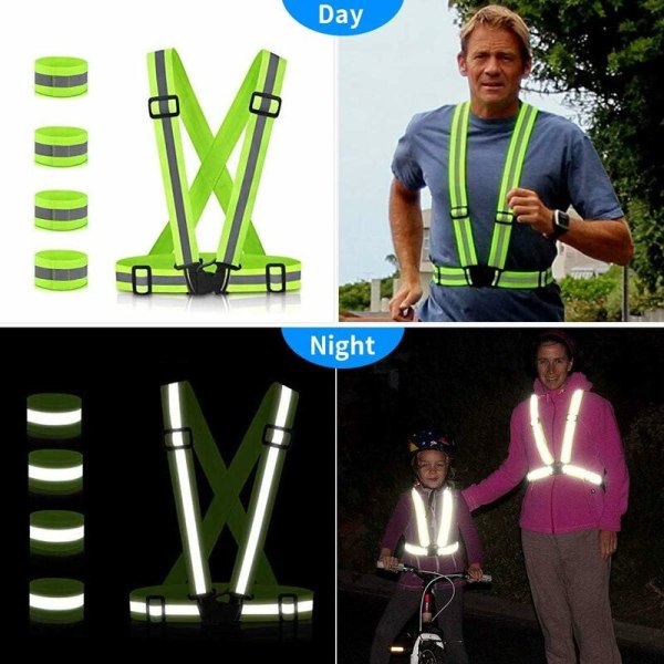 Sikkerhedsvest, reflekterende veste, 2 gule sikkerhedsveste, 4 refl