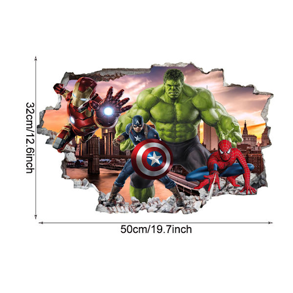 Avengers Supersankari Seinätarra Makuuhuoneeseen Itsekiinnittyvä Seinätarra Videopeli Syntymäpäiväjuhlatarvikkeet