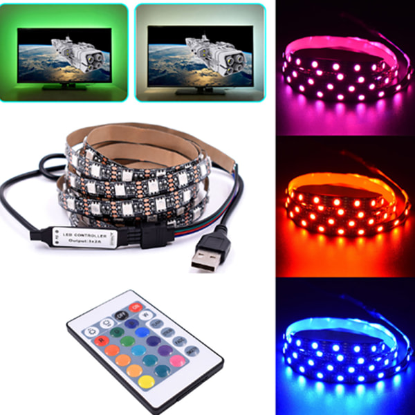 LED 5050 RGB Strip Lights med bluetooth musikklys felt 5m