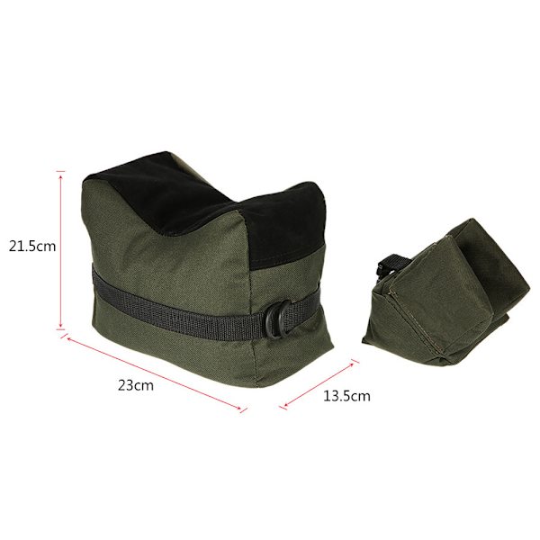 Taktisk Geværstøtte Taske til For- og Bagstøtter, Bænkeskydning, Jagt, Sand Dark green